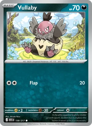 Vullaby 138/217 Common, Ascended Heroes Pokémon TCG card