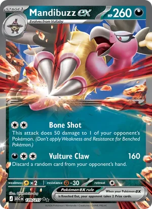 Mandibuzz ex 139/217 Double Rare, Ascended Heroes Pokémon TCG card