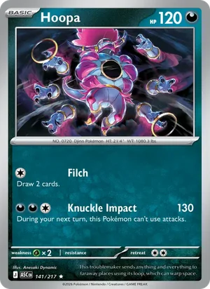Hoopa 141/217 Rare, Ascended Heroes Pokémon TCG card