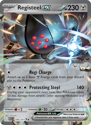 Registeel ex 145/217 Double Rare, Ascended Heroes Pokémon TCG card