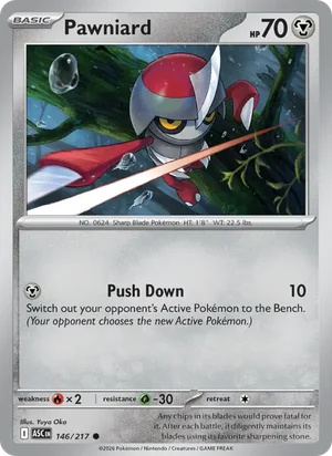 Pawniard 146/217 Common, Ascended Heroes Pokémon TCG card
