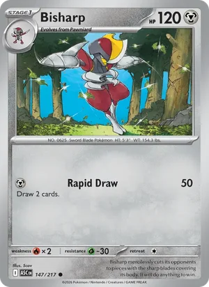 Bisharp 147/217 Common, Ascended Heroes Pokémon TCG card