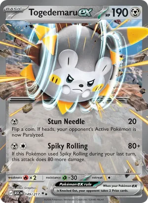 Togedemaru ex 149/217 Double Rare, Ascended Heroes Pokémon TCG card