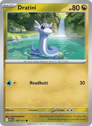 Dratini 150/217 Common, Ascended Heroes Pokémon TCG card