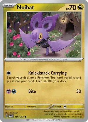 Noibat 156/217 Common, Ascended Heroes Pokémon TCG card