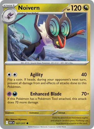 Noivern 157/217 Uncommon, Ascended Heroes Pokémon TCG card