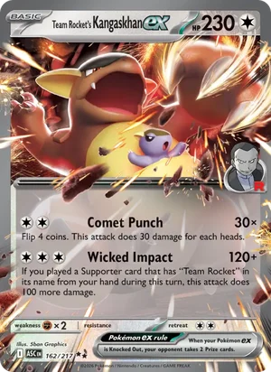 Team Rocket's Kangaskhan ex 162/217 Double Rare, Ascended Heroes Pokémon TCG card