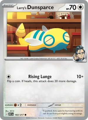 Larry's Dunsparce 163/217 Common, Ascended Heroes Pokémon TCG card