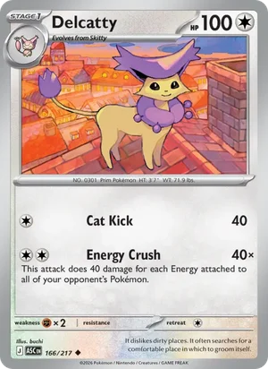 Delcatty 166/217 Uncommon, Ascended Heroes Pokémon TCG card
