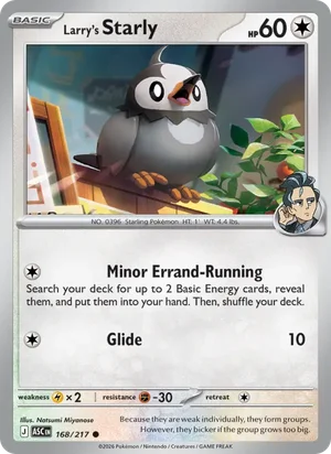 Larry's Starly 168/217 Common, Ascended Heroes Pokémon TCG card