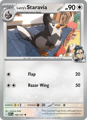 Larry's Staravia 169/217 Uncommon, Ascended Heroes Pokémon TCG card