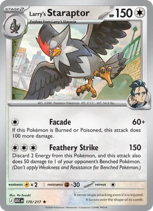 Larry's Staraptor 170/217 Rare, Ascended Heroes Pokémon TCG card