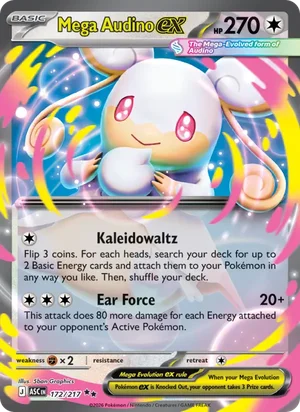 Mega Audino ex 172/217 Double Rare, Ascended Heroes Pokémon TCG card