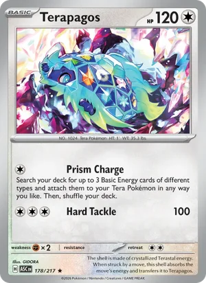Terapagos 178/217 Rare, Ascended Heroes Pokémon TCG card