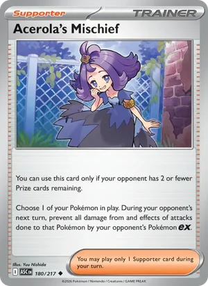 Acerola's Mischief 180/217 Uncommon, Ascended Heroes Pokémon TCG card