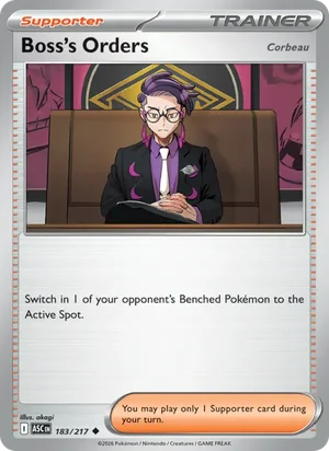 Boss's Orders [Corbeau] 183/217 Uncommon, Ascended Heroes Pokémon TCG card