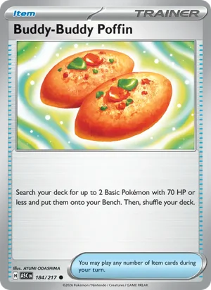 Buddy-Buddy Poffin 184/217 Common, Ascended Heroes Pokémon TCG card