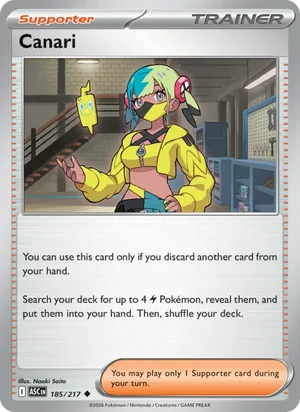 Canari 185/217 Uncommon, Ascended Heroes Pokémon TCG card