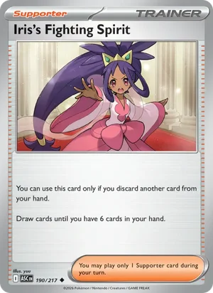 Iris's Fighting Spirit 190/217 Uncommon, Ascended Heroes Pokémon TCG card