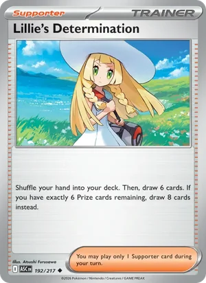 Lillie's Determination 192/217 Uncommon, Ascended Heroes Pokémon TCG card