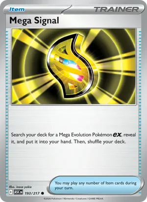 Mega Signal 193/217 Common, Ascended Heroes Pokémon TCG card