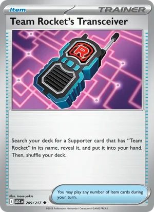 Team Rocket's Transceiver 209/217 Uncommon, Ascended Heroes Pokémon TCG card