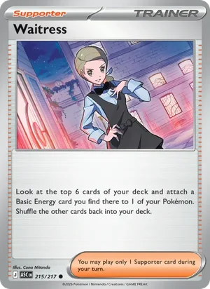Waitress 215/217 Common, Ascended Heroes Pokémon TCG card