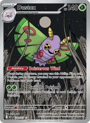 Dustox 220/217 Illustration Rare, Ascended Heroes Pokémon TCG card