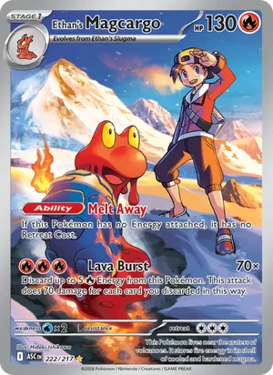 Ethan's Magcargo 222/217 Illustration Rare, Ascended Heroes Pokémon TCG card