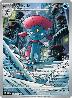 Weavile 228/217 Illustration Rare, Ascended Heroes Pokémon TCG card