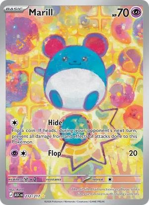 Marill 232/217 Illustration Rare, Ascended Heroes Pokémon TCG card