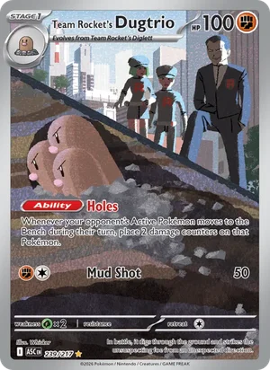 Team Rocket's Dugtrio 239/217 Illustration Rare, Ascended Heroes Pokémon TCG card