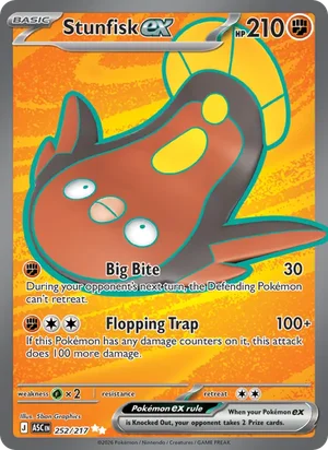 Stunfisk ex 252/217 Ultra Rare, Ascended Heroes Pokémon TCG card