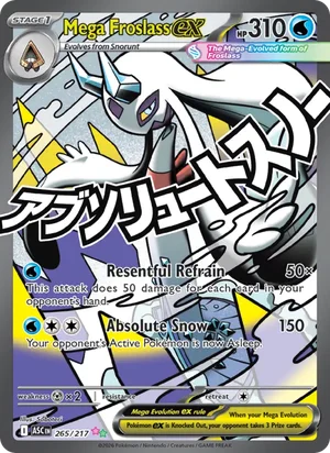 Mega Froslass ex 265/217 Mega Attack Rare, Ascended Heroes Pokémon TCG card