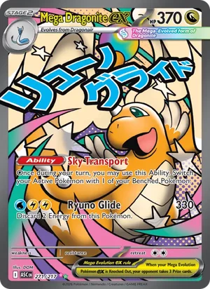 Mega Dragonite ex 271/217 Mega Attack Rare, Ascended Heroes Pokémon TCG card