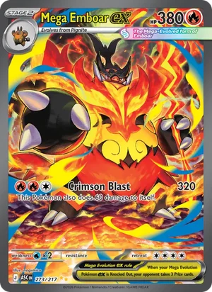 Mega Emboar ex 273/217 Special Illustration Rare, Ascended Heroes Pokémon TCG card