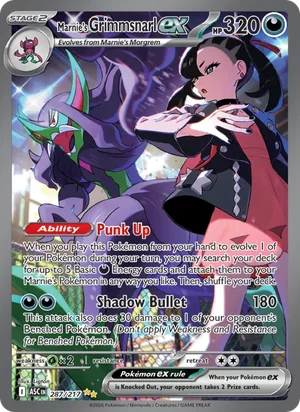 Marnie's Grimmsnarl ex 287/217 Special Illustration Rare, Ascended Heroes Pokémon TCG card