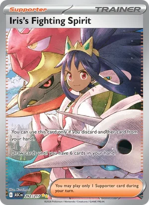 Iris's Fighting Spirit 292/217 Special Illustration Rare, Ascended Heroes Pokémon TCG card