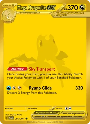 Mega Dragonite ex 295/217 Mega Hyper Rare, Ascended Heroes Pokémon TCG card