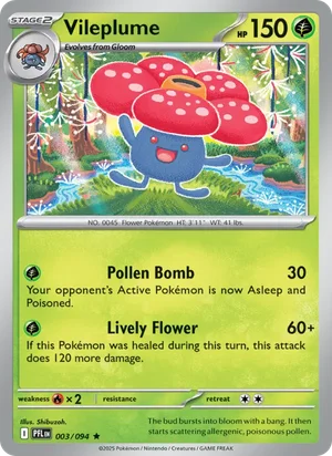 Vileplume Phantasmal Flames Pokémon TCG Rare 003