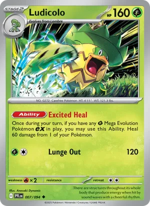 Ludicolo Phantasmal Flames Pokémon TCG Uncommon 007
