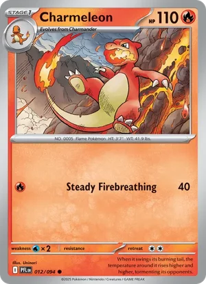 Charmeleon Phantasmal Flames Pokémon TCG Common 012