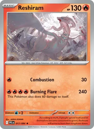 Reshiram Phantasmal Flames Pokémon TCG Rare 017