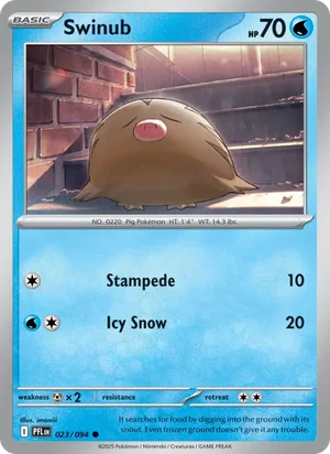 Swinub Phantasmal Flames Pokémon TCG Common 023