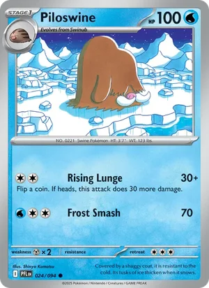 Piloswine Phantasmal Flames Pokémon TCG Common 024