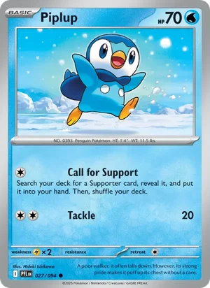 Piplup Phantasmal Flames Pokémon TCG Common 027