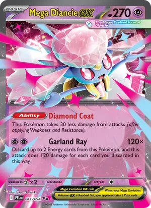 Mega Diancie ex Phantasmal Flames Pokémon TCG Double Rare 041