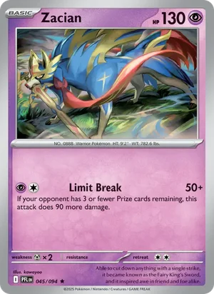 Zacian Phantasmal Flames Pokémon TCG Rare 045