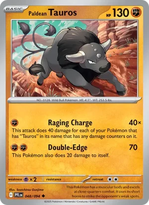 Paldean Tauros Phantasmal Flames Pokémon TCG Uncommon 048