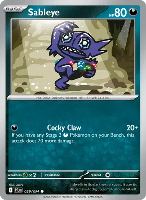 Sableye Phantasmal Flames Pokémon TCG Common 059